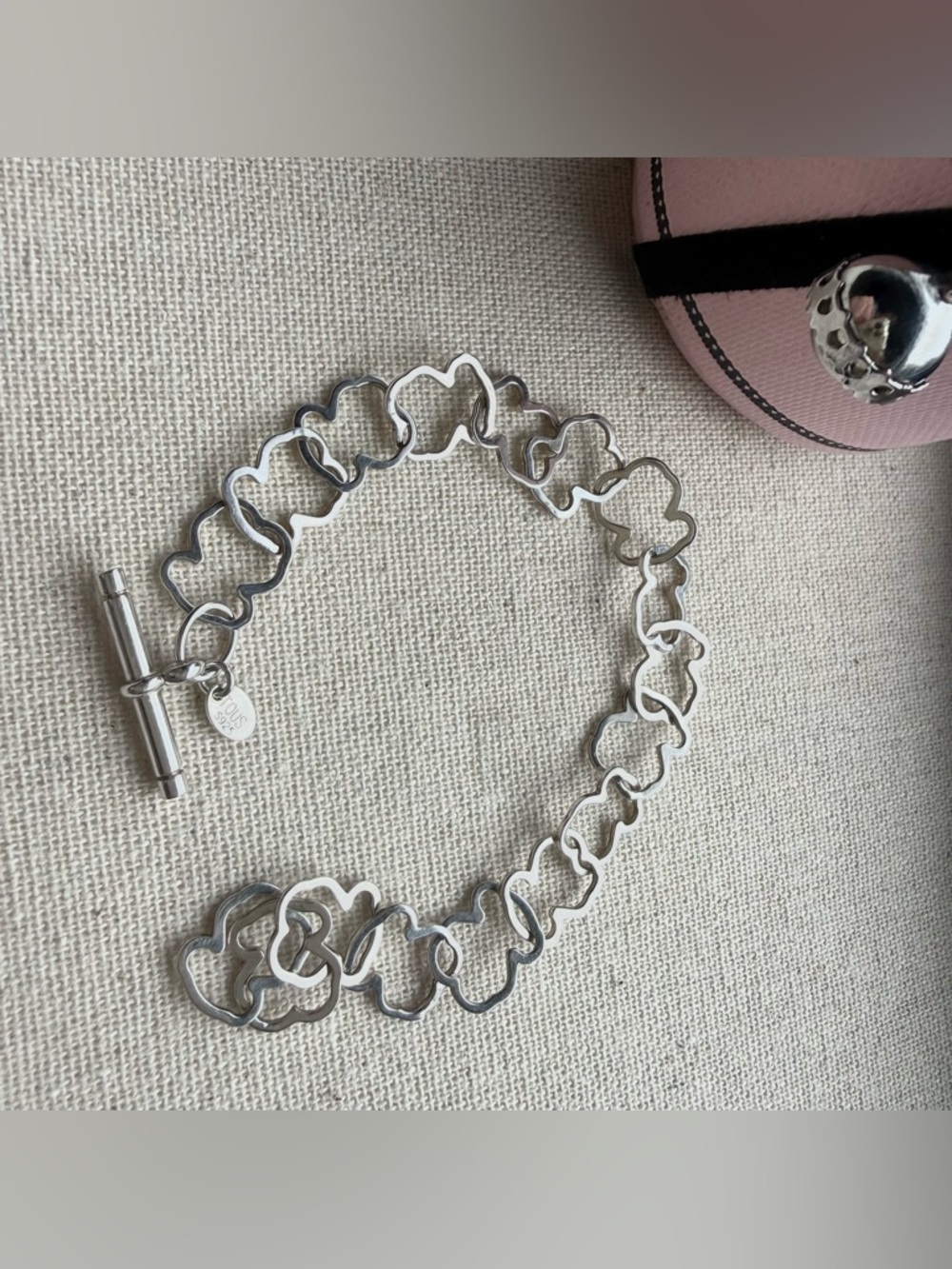 Tous Silver-Tone Clover Link Toggle Bracelet